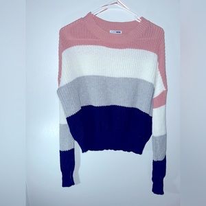 Fashion Nova Women’s Colorblock Stripped Knotted Pullover Size M